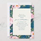 Vintager Polterabend Navy und Blush Einladung (Vorderseite)