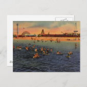 Vintager Pontchartrain Beach Arte Postkarte (Vorne/Hinten)