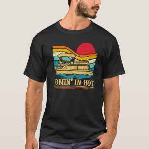 Vintager Pontoon-Boot-Kompass in heißem Wasser T-Shirt