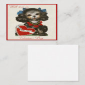 Vintager Poodle Hund am Valentinstag Mitteilungskarte (Vorne/Hinten)