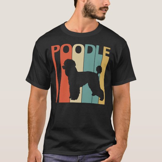 Vintager Poodle Hund T-Shirt (Vorderseite)