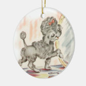 Vintager Poodle-Welpe Keramikornament (Links)