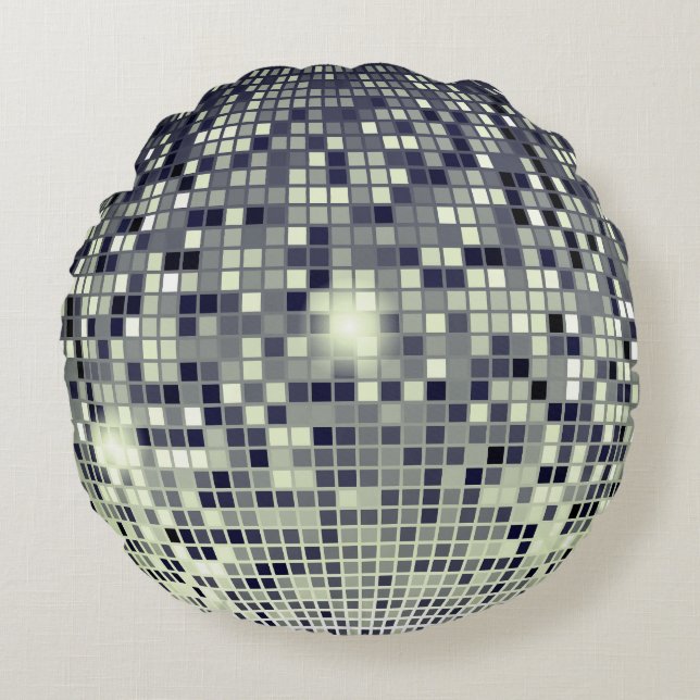 Vintager Pop Art Diskothek - Retro Art Rundes Kissen (Vorderseite)