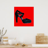 Vintager Pop Art Hoch Hörer Poster (Küche)