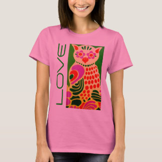 Vintager Pop Art Howl und Liebe Design Foto T-Shirt