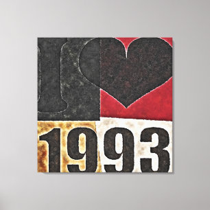 Vintager Pop Art - I heart 1993 - Wrapped Canvas Leinwanddruck