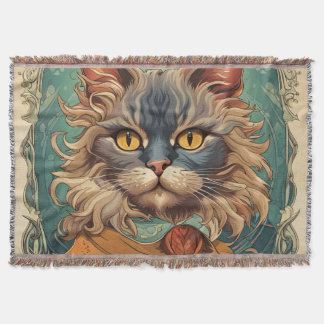 Vintager Pop Art Louis Wain Retro Style Decke