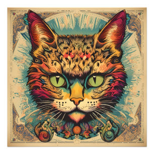 Vintager Pop Art Louis Wain Retro Style Fotodruck