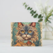Vintager Pop Art Louis Wain Retro Style Postkarte (Stehend Vorderseite)