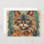 Vintager Pop Art Louis Wain Retro Style Postkarte (Vorne/Hinten)