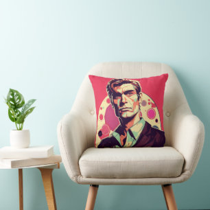 Vintager Pop Art Man Kissen