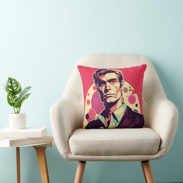 Vintager Pop Art Man Kissen (Stuhl )