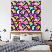 Vintager Pop Art Pattern Design Leinwanddruck (Insitu (Schlafzimmer))