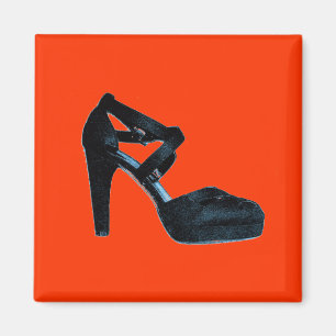 Vintager Pop-Kunst Magnet Schuh der hohen Ferse