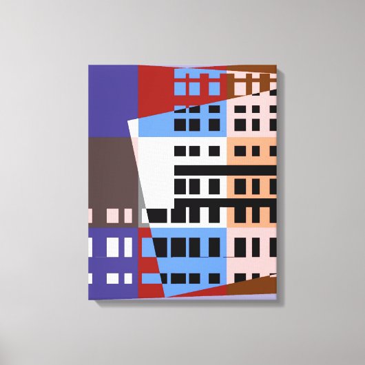 Vintager Pop Kunst Städtische Leinwand (Vorderseite)