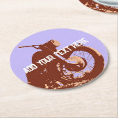 Vintager Pop mit beliebigen Texten Runder Pappuntersetzer (Angewinkelt)