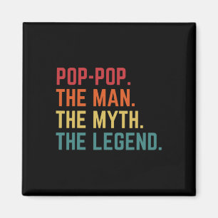 Vintager Pop-Pop Man Myth Legend Daddy Grandpa Fat Magnet