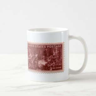 Vintager Porto-Briefmarke-Kaffeebecher Kaffeetasse