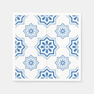 Vintager Portugiese Azulejo BLAUES Fliesen-Muster Serviette