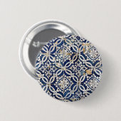 Vintager Portugiese Azulejo Button (Vorne & Hinten)