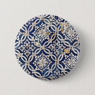 Vintager Portugiese Azulejo Button
