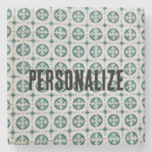 Vintager portugiesischer Tile Stone Untersetzer