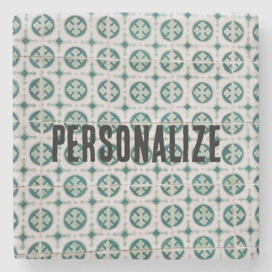 Vintager portugiesischer Tile Stone Untersetzer (Vorderseite)
