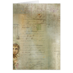Vintager Posten-und kleines Mädchen-Skript-Collage