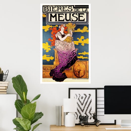 Vintager Poster - Bieres de la Meuse (Heimbüro)