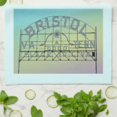 Vintager Postkartenstil Bristol Slogan Zeichen 2 Geschirrtuch (Gefaltet)