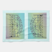 Vintager Postkartenstil Bristol Slogan Zeichen 2 Geschirrtuch (Horizontal)