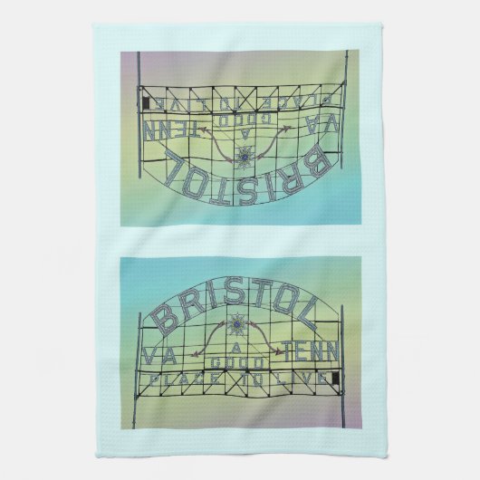Vintager Postkartenstil Bristol Slogan Zeichen 2 Geschirrtuch (Vertikal)