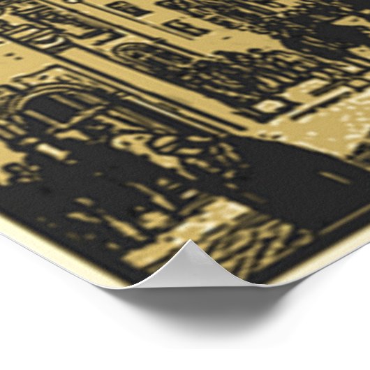 Vintager Prager Platz Poster (Ecke)