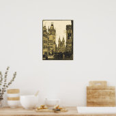 Vintager Prager Platz Poster (Küche)