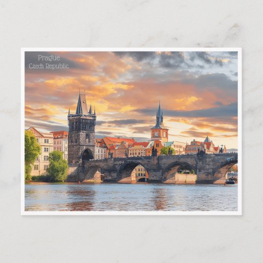 Vintager Prague Tschechische Republik République t Postkarte (Vorderseite)