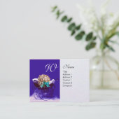 VINTAGER PRAM MIT BLUME BABY DUSCHE,Perlpapier Visitenkarte (Stehend Vorderseite)