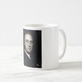 Vintager Präsident Franklin D. Roosevelt Portrait Kaffeetasse (VorderseiteRechts)