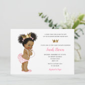 Vintager Princess Pink, Afrikanischer Amerikaner Einladung (Stehend Vorderseite)
