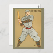 Vintager Princeton Baseball Player von Penfield Postkarte (Vorne/Hinten)