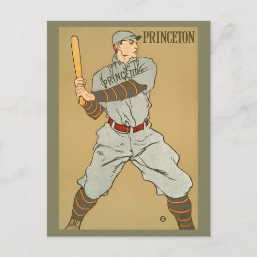 Vintager Princeton Baseball Player von Penfield Postkarte (Vorderseite)