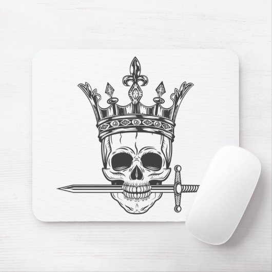 Vintager Prinzenschädel mit Schwertprint Mousepad (Mit Mouse)