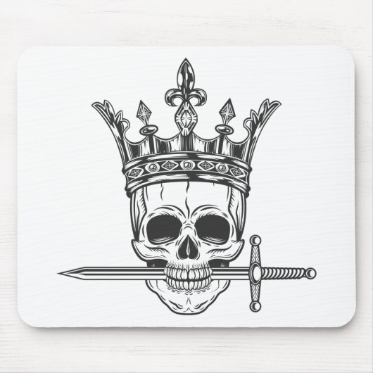 Vintager Prinzenschädel mit Schwertprint Mousepad (Vorne)