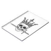 Vintager Prinzenschädel mit Schwertprint Notizblock (Linke Seite)