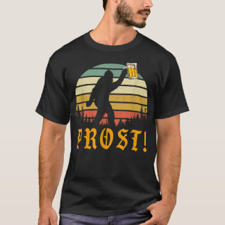 Vintager PROST! Bigfoot Yeti Drinking Beer German  T-Shirt