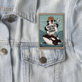 Vintager Protest gegen Penguin-Aktivismus Button (Insitu)