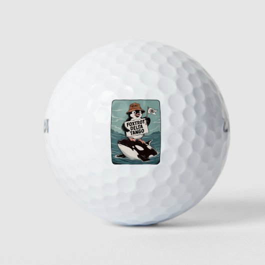 Vintager Protest gegen Penguin-Aktivismus Golfball (Vorderseite)