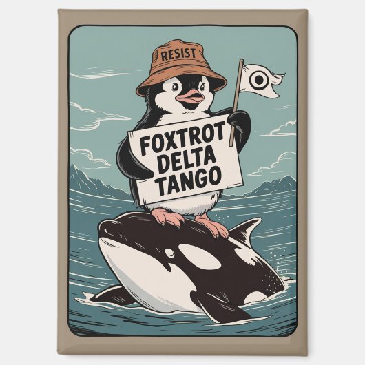Vintager Protest gegen Penguin-Aktivismus Magnet (Vorderseite)