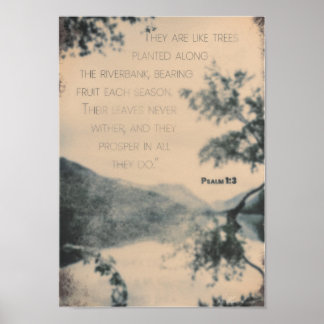 Vintager Psalm 1:3 Poster