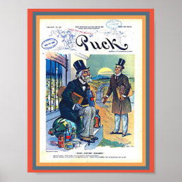 Vintager Puck Wenn Ärzte sich nicht einigen 1898 T Poster