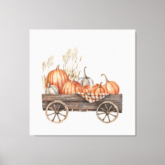 Vintager Pumpkin Cart Leinwanddruck (Vorderseite)